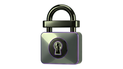 Modern Padlock with Purple Accent