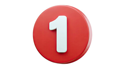 3D Rendering of a Red Circle with the Number 1
