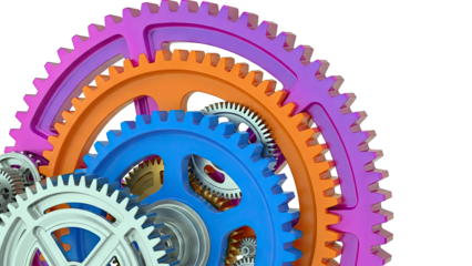 Interlocking Colorful Gears