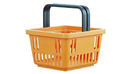 Orange Shopping Basket with Black Handles