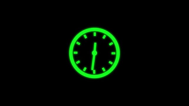 A clean and modern clock icon animation representing time, countdown, schedule, reminder, and time management. Smooth rotating hands and minimal design make