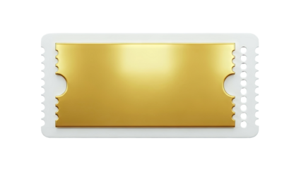Blank Gold and White Ticket