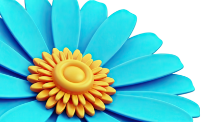 Abstract blue and orange flower illustration