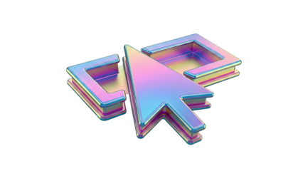 Iridescent Cursor and Square Icons