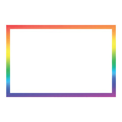 Colorful Rainbow Frame Border Illustration With Gradient Edge for Design Projects.
