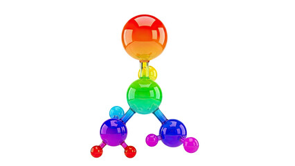 Colorful Molecular Structure on White Background