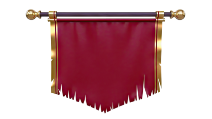 Red Torn Banner with Gold Trim