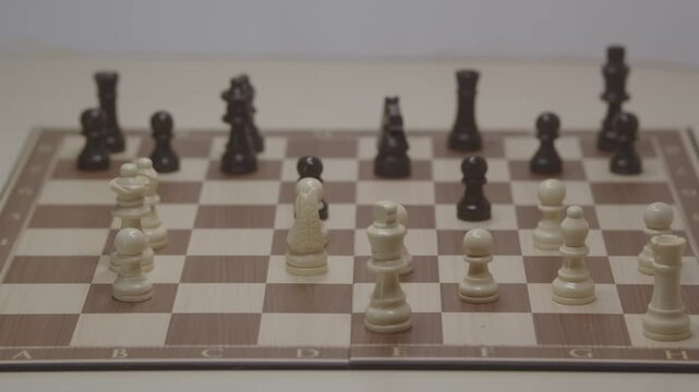 Standard piece development during the Grob's Attack. Aggressive pressure on the center of the board with the knight moving to d3.