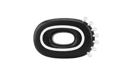 3D Render of Letter O with White Loops on a White Background