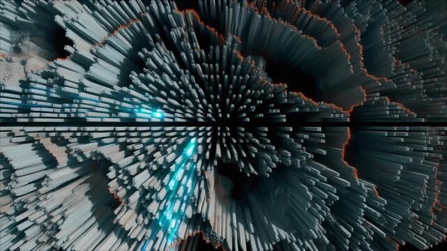 Underground seismic activity visualization, tectonic plates shifting in abstract form