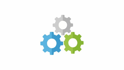 Obraz premium Three colorful gear wheels turning.