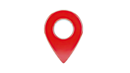 Red map pin location marker isolated on white background