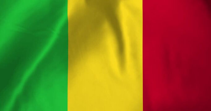 The mali flag waving with the wind background loop video animation