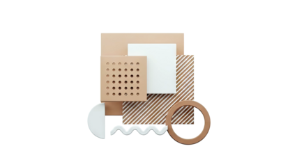 Geometric Shapes Composition in Neutral Tones