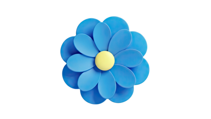 Blue Daisy Flower with Yellow Center