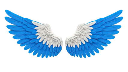 Blue and White Angel Wings