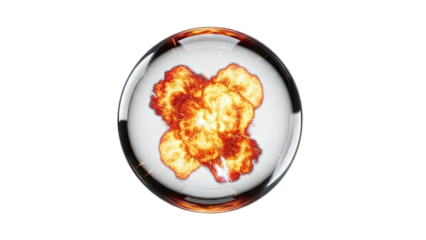 Explosion contained within a glass sphere