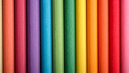 Vibrant crayons in a row display creativity