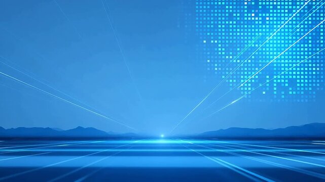 Futuristic Blue Horizon Technology Background Video