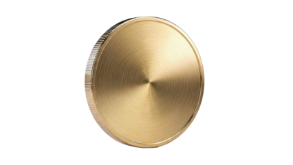 Shiny Golden Coin with Circular Texture