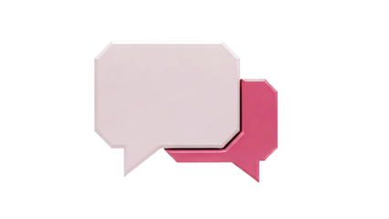 Two Pink Speech Bubbles Intersecting