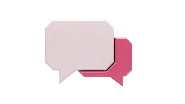 Two Pink Speech Bubbles Intersecting - Powered by Adobe