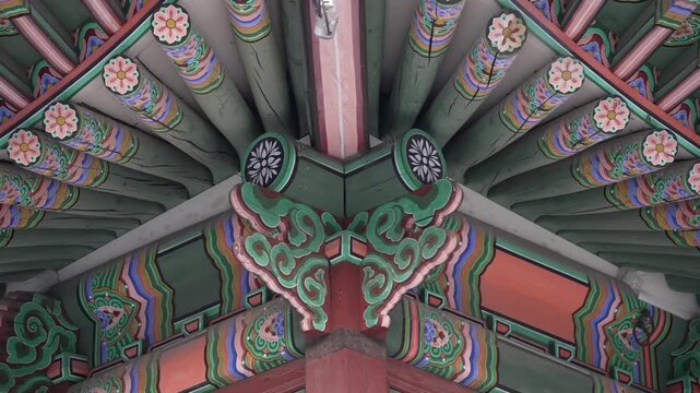 View of detail of Deoksugung Palace at sunset, Jongno District, Seoul, South Korea, Asia