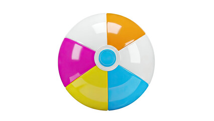 Colorful Beach Ball with White Center