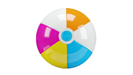 Colorful Beach Ball with White Center