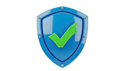 Blue Shield with Green Check Mark