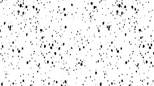 黒いダルメシアン柄のペイント背景。手書きのグランジテクスチャの4Kループアニメーション。アートワークやプロモーションに適したおしゃれな印象の映像素材
