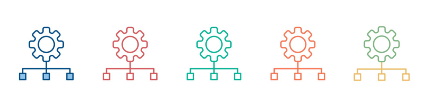 Algorithm Icon Set Multiple Style Collection 