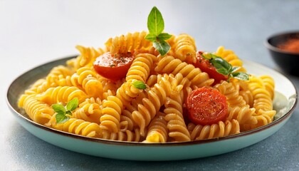 Fusilli Pomodoro Giallo Italian Pasta With Yellow Tomato Sauce
