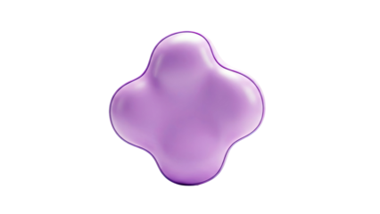 3D abstract purple blob shape