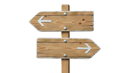 Wooden Directional Signpost with Arrows