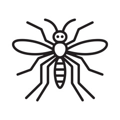 Obraz premium a detailed line drawing illustration of a mosquito insect with visible wings and body segments clearly depicted