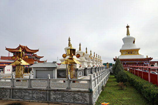 Guanghui Temple, a famous Tibetan Buddhist monastery in Ewenki Autonomous Banner, Hulunbuir City, Inner Mongolia Autonomous Region, China.