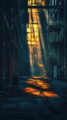 Illuminating industrial space through fractured sunlight and structural forms