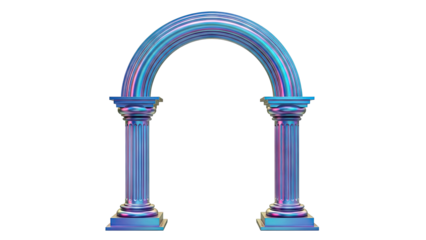 Iridescent Archway with Classical Columns