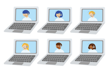 Diverse Remote Customer Service Team Illustration  