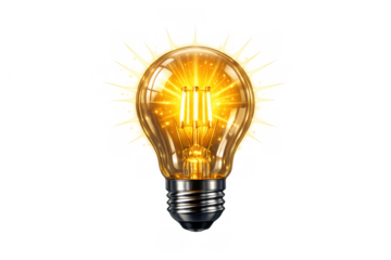 Glowing light bulb representing innovation, brainstorming a new idea, creativity, electricity, and bright future concept