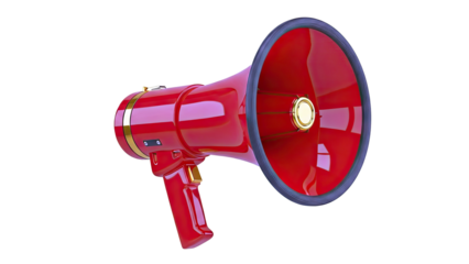 Red Megaphone with Gold Accents