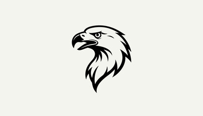 Fototapeta premium Close-up illustration of a proud eagle's head, showcasing its sharp beak and determined gaze, symbolizing freedom and strength in a graphic art style