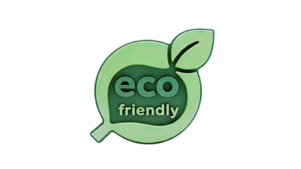 3D Eco-Friendly Logo with Leaf Symbol