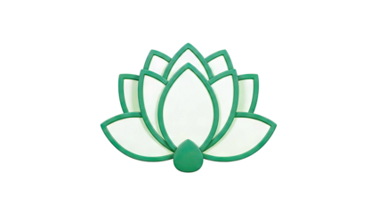 Green Lotus Flower Emblem
