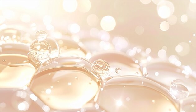 美容液が肌表面に密着するスキンケアイメージ ジェネレーティブAI