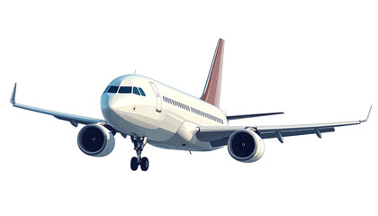 Obraz premium Digitally created aircraft soaring through the atmosphere, with a white fuselage and wings. It has a distinctive tail and two powerful engines