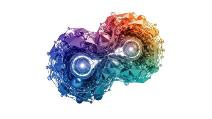 Abstract 3d Geometric Shape Icon, Technology Concept, isolated on white background