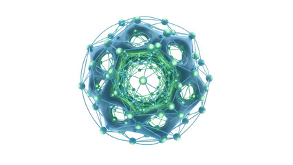 Abstract 3d Icon for Decentralized Network, isolated on white background