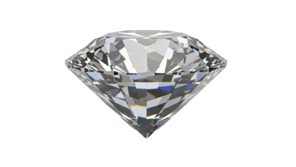 Brilliant Cut Diamond on White Background